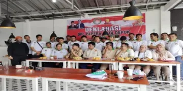 PAPERA Bersama Pedagang Pasar di Depok Deklarasi Dukung Prabowo Presiden 2024