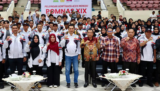 Sekda Aceh Lepas Kontingen BAPOMI ke Pomnas XIX, Target Masuk 10 Besar