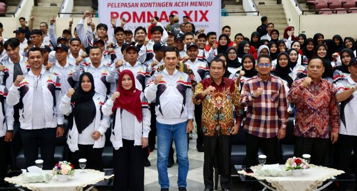 Sekretaris Daerah Aceh Lepas Kontingen BAPOMI ke Pekan Olahraga Mahasiswa Nasional XIX, Targetkan Peringkat 10 Besar