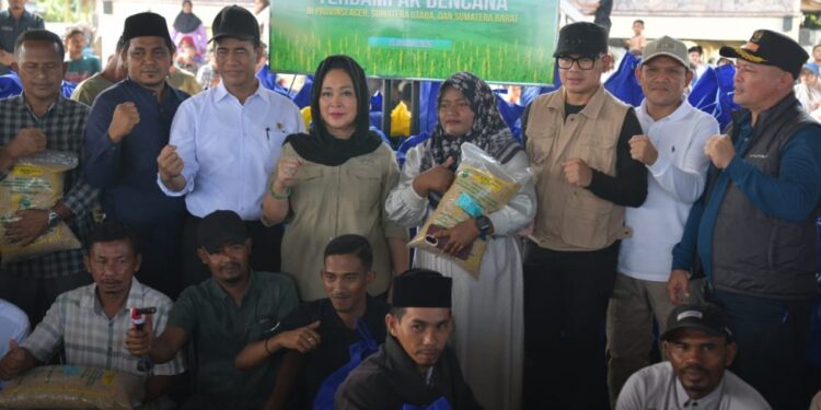 Wagub Aceh Dampingi Menteri Pertanian Pimpin Groundbreaking Rehabilitasi Lahan Sawah Terdampak Bencana di Aceh Utara