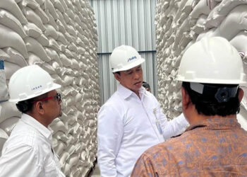 Dirut Bulog, Letjen TNI Purn Dr. Ahmad Rizal R saat mengecek stok beras untuk menghadapi Tradisi Megang jelang Ramadan dan Hari Raya Idul Fitri 2026 di Aceh.