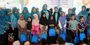 Kak Na Dampingi Ketum TP PKK Pusat, Salurkan Bantuan ke Gampong Pante Baroe Kumbang