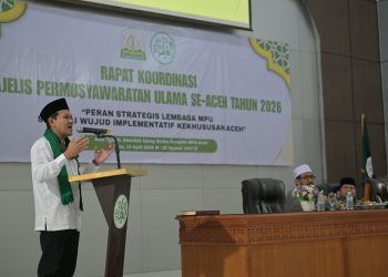 Wagub Aceh Buka Rakor MPU se-Aceh 2026, Tekankan Peran Strategis Ulama dalam Menjaga Syariat dan Stabilitas Sosial