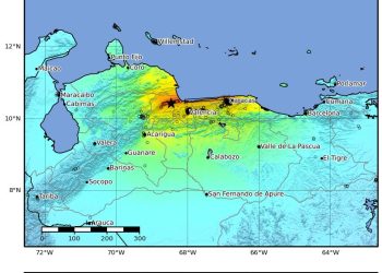Peta intensitas guncangan gempa M7,5 Venezuela dari USGS ShakeMap