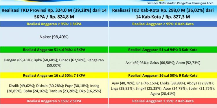 Realisasi Anggaran Tambahan TKD Aceh 2026 Capai Rp 621,96 Miliar, Publik Dapat Pantau Langsung Lewat Portal P2K